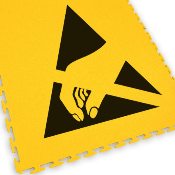 Logo Puzzle Tile PICTO & LOGO TILE Printed Tile Yellow 490 x 490 x 7 mm Antistatic Flooring ESD Prod